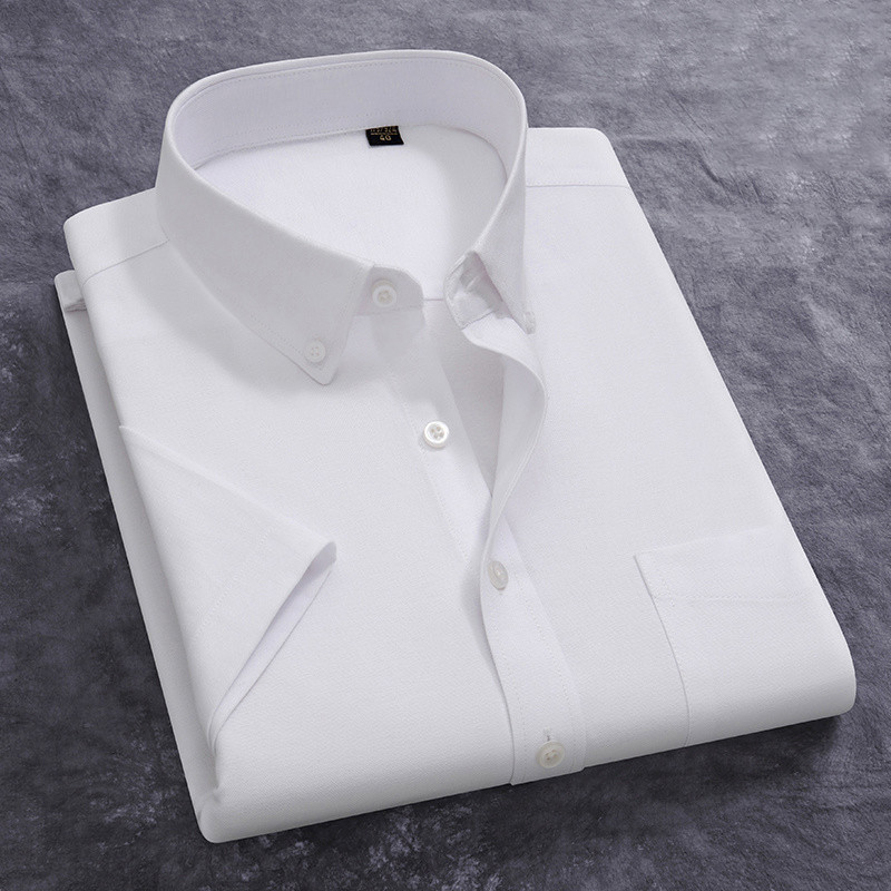 Oxford Cotton Casual Shirt Business - 綿100% メンズ オックスフォードシャツ 夏 半袖 おしゃれ