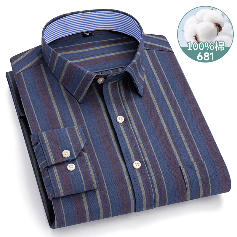メンズ長袖オックスフォードシャツ,市松模様の若々しいシャツ, - Oxford Cotton Casual Shirt Business のレビューと価格