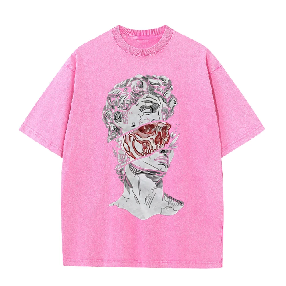 2026年ヴィンテージ ブロークン・デイビッド像 レッドスカ - Acid Wash Vintage Graphic T Shirt のレビューと価格