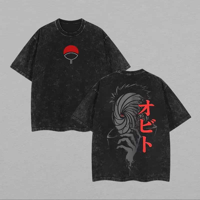 ナルト オビト うちは メンズ Tシャツ マスク ヴィンテー - Acid Wash Vintage Graphic T Shirt のレビューと価格