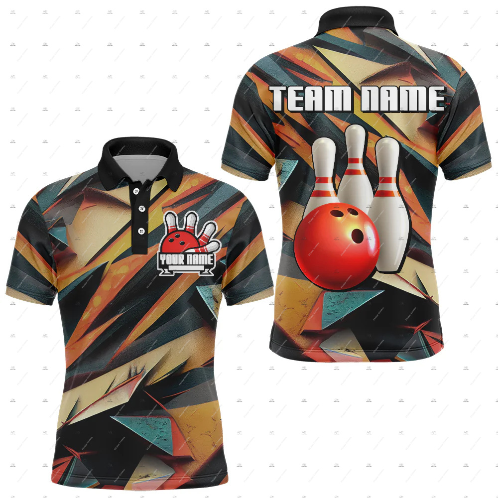 カスタム名ボウリングスカルフレームグラフィティグラデーション - Short Sleeve Bowling Shirt Retro のレビューと価格