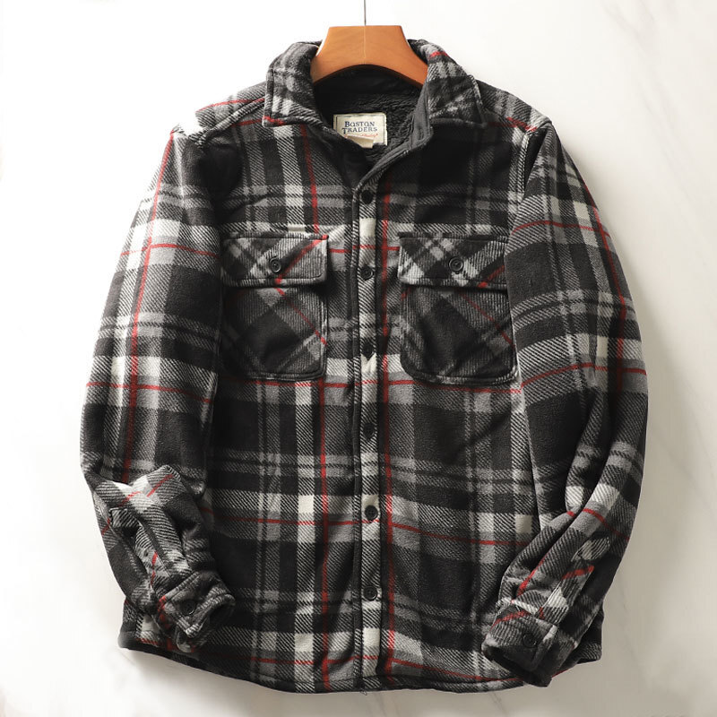 メンズheavyweight-フランネルチェックシャツ,暖か - Flannel Plaid Shirt Heavy Weight のレビューと価格