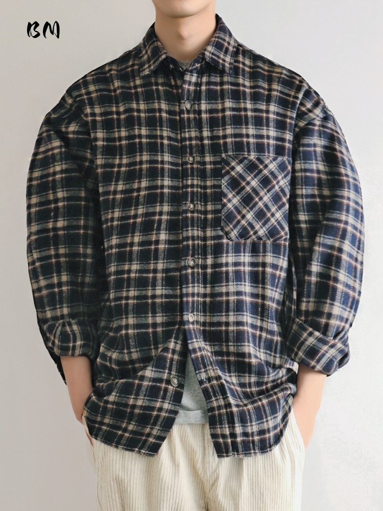 ‌ 日本のヴィンテージヘビーウェイトフランネルシャツ男性チェ - Flannel Plaid Shirt Heavy Weight のレビューと価格