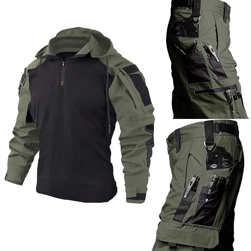 戦術的な軍服セット通気性のあるフロッグシャツ+マルチポケット - Tactical Military Shirt Cargo のレビューと価格