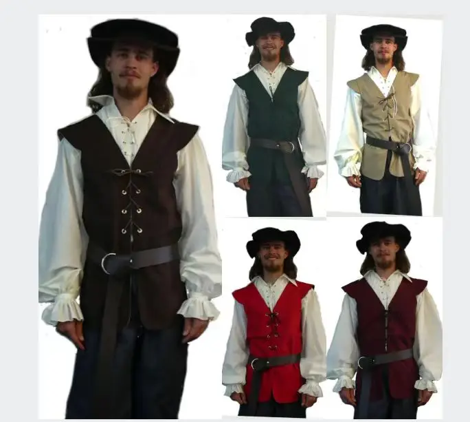 中世のシャツフリルゴシックスチームパンクビクトリア朝の海賊コ - Medieval Gothic Lace Up Pirate Shirt のレビューと価格