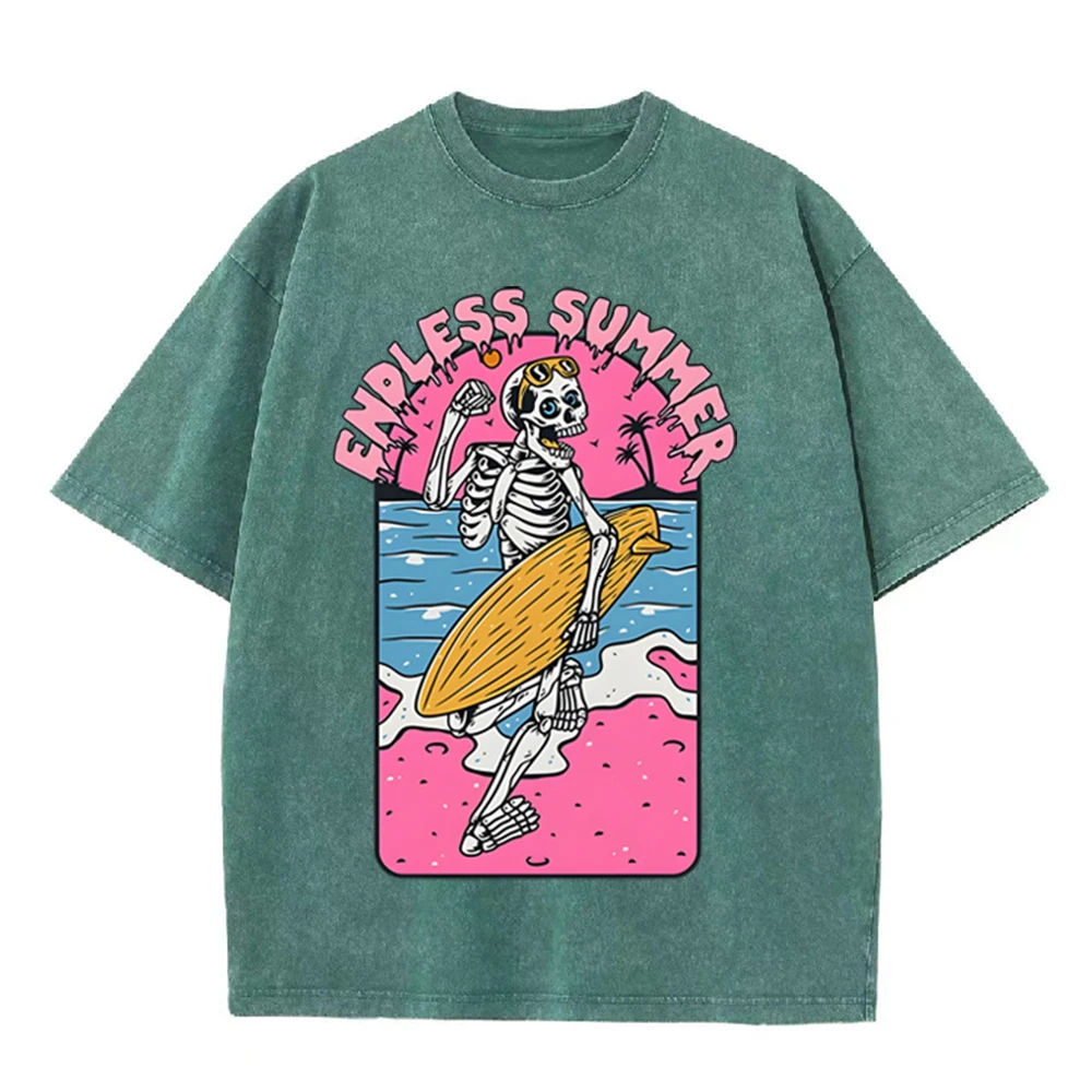 2026 ヴィンテージ スケルトン サーファー エンドレス  - Acid Wash Vintage Graphic T Shirt のレビューと価格