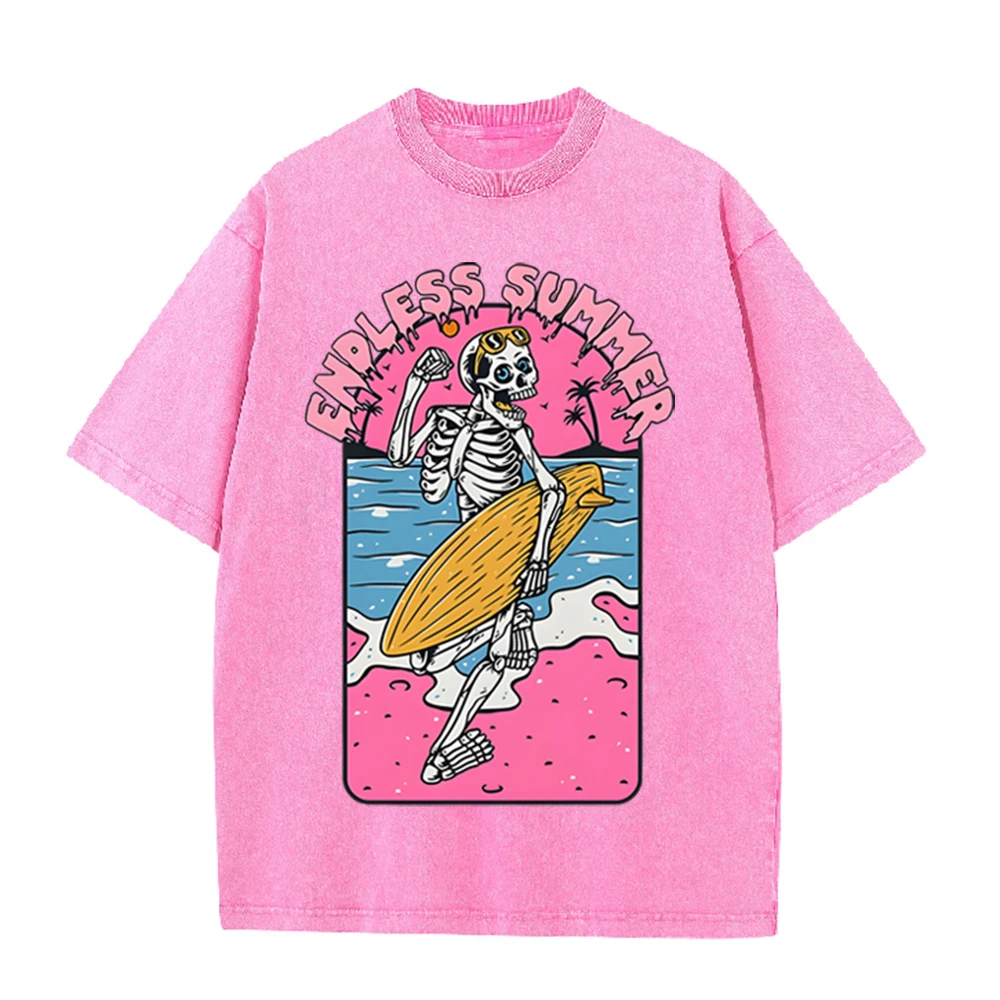 2026 ヴィンテージ スケルトン サーファー エンドレス  - Acid Wash Vintage Graphic T Shirt のレビューと価格