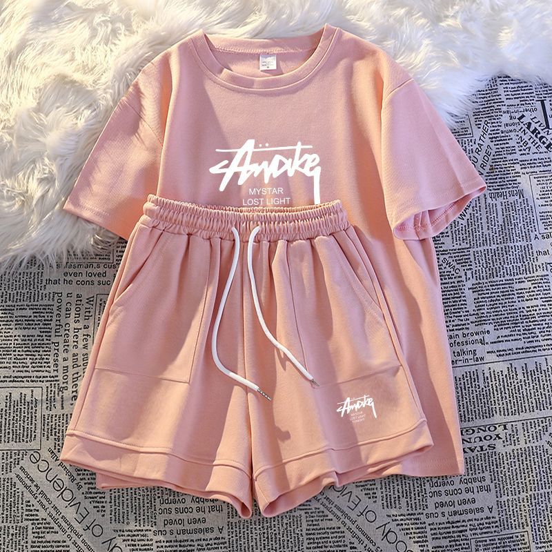 新しい女性用プラスサイズセット 大人用半袖とショートパンツの - Shorts のレビューと価格